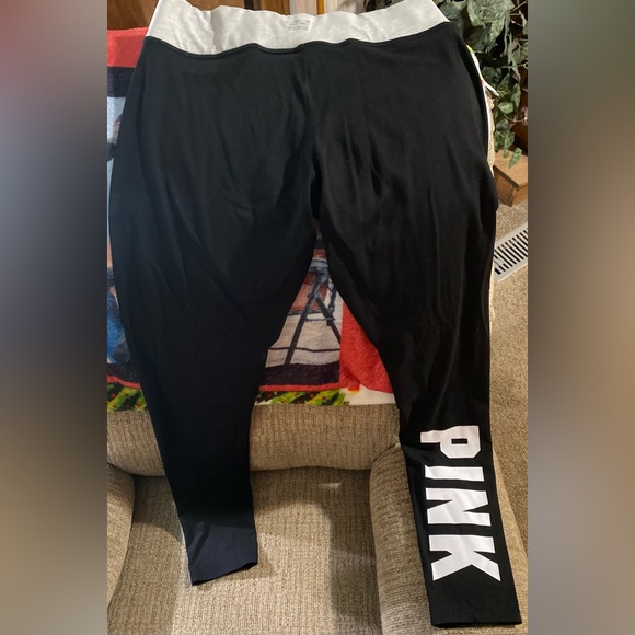 Pants - Pink Victoria’s Secret Black Leggings
